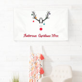 Modern funny abstract Christmas reindeer on white Banner (Insitu)