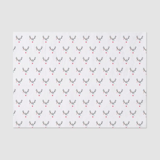 Modern funny abstract Christmas reindeer on white Seidenpapier (Vorderseite)