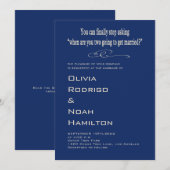 Modern Funny Black White Wedding Invitation Einladung (Vorne/Hinten)