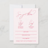 Modern Funny Calligraphy Blush Pink RSVP Card Karte (Vorderseite)