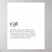 Modern funny Cat definition typography Poster (Vorne)