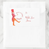 Modern Funny Christmas Nutcracker Drummer Rechteckiger Aufkleber (Tasche)