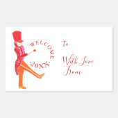 Modern Funny Christmas Nutcracker Drummer Rechteckiger Aufkleber (Vorderseite)