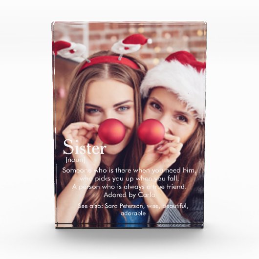Modern Funny Cool Best Sister Ever Definition Fotoblock (Vorderseite)
