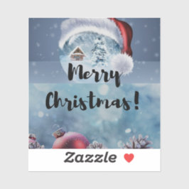 Modern funny cute Christmas reindeer      Aufkleber