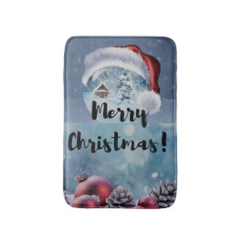 Modern funny cute Christmas reindeer      Badematte