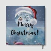 Modern funny cute Christmas reindeer Gästebuch (Rückseite)