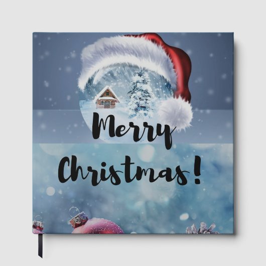 Modern funny cute Christmas reindeer Gästebuch (Vorderseite)