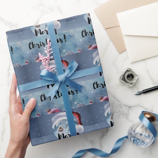 Modern funny cute Christmas reindeer Geschenkpapier (Schenken)