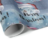 Modern funny cute Christmas reindeer Geschenkpapier (Rolleneckpunkt)