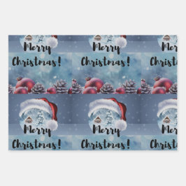 Modern funny cute Christmas reindeer      Geschenkpapier Set