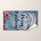 Modern funny cute Christmas reindeer Handtuch (Handtuch)