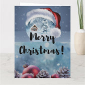 Modern funny cute Christmas reindeer Karte (Rückseite)