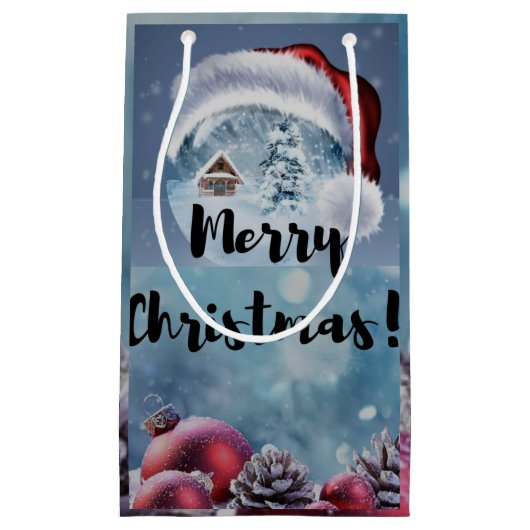 Modern funny cute Christmas reindeer Kleine Geschenktüte (Vorderseite)