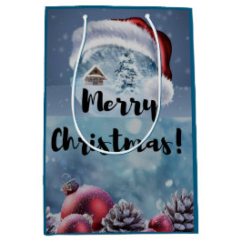 Modern funny cute Christmas reindeer      Mittlere Geschenktüte