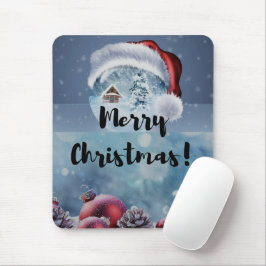 Modern funny cute Christmas reindeer      Mousepad