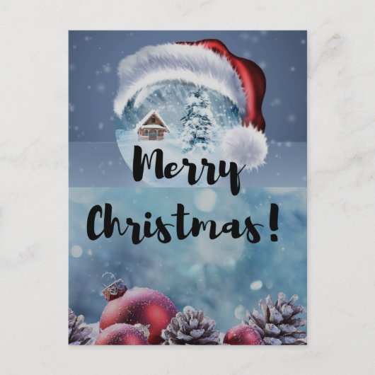 Modern funny cute Christmas reindeer Postkarte (Vorderseite)