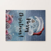 Modern funny cute Christmas reindeer      Puzzle (Horizontal)