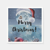 Modern funny cute Christmas reindeer      Serviette (Vorderseite)