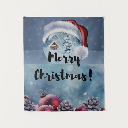 Modern funny cute Christmas reindeer Wandteppich (Vorderseite)