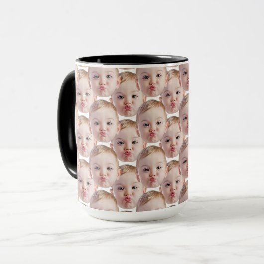 Modern Funny Face Baby Weihnachtsgeschenk minimal Tasse (Vorderseite Links)