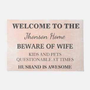 Modern Funny Family Name Welcome Personalized Door Fußmatte