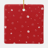 Modern Funny Family Pet Dog Arch Photo Christmas Keramikornament (Rückseite)