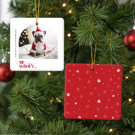 Modern Funny Family Pet Dog Arch Photo Christmas Keramikornament