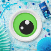 Modern Funny Green Evil Eye Birthday Pappteller (Party)