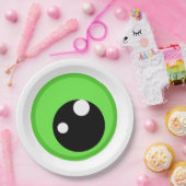Modern Funny Green Evil Eye Birthday Pappteller (Party)