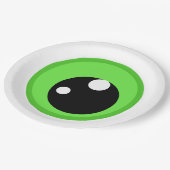 Modern Funny Green Evil Eye Birthday Pappteller (Schrägansicht)