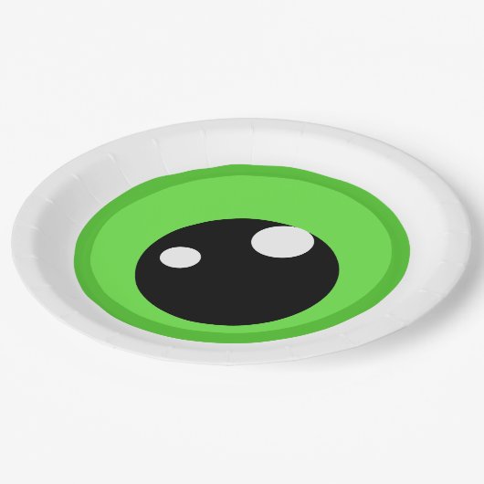 Modern Funny Green Evil Eye Birthday Pappteller (Schrägansicht)