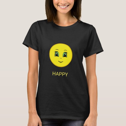 Modern Funny Happy Sun Face T-Shirt (Vorderseite)