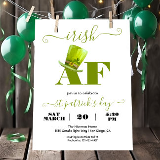 Modern Funny IRISH AF Geburtstagsparty Einladung