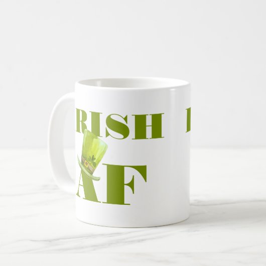 Modern Funny IRISH AF  Kaffeetasse (Vorderseite Links)