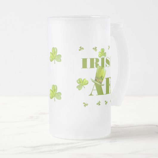 Modern Funny IRISH AF Mattglas Bierglas (VorderseiteRechts)