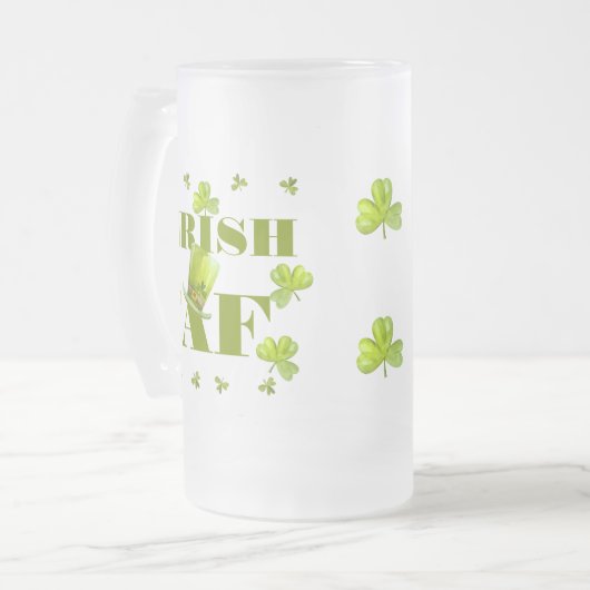 Modern Funny IRISH AF Mattglas Bierglas (Vorderseite Links)