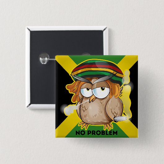 Modern Funny Jamaica No Problem Button (Vorne & Hinten)