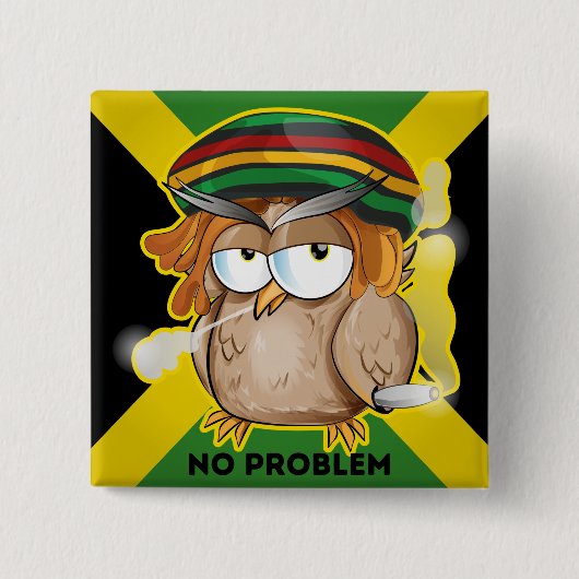 Modern Funny Jamaica No Problem Button (Vorderseite)