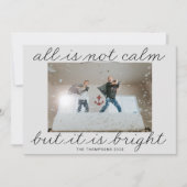 Modern Funny Kids Handgeschriebene Weihnachtsfotok Einladung (Vorderseite)