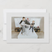 Modern Funny Kids Handgeschriebene Weihnachtsfotok Einladung (Rückseite)