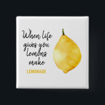 Modern Funny Lemon Yellow Zitat Button<br><div class="desc">Modern Funny Lemon Yellow Zitat</div>