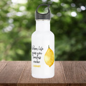 Modern Funny Lemon Yellow Zitat Edelstahlflasche