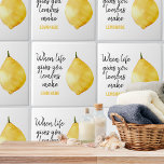 Modern Funny Lemon Yellow Zitat Fliese<br><div class="desc">Modern Funny Lemon Yellow Zitat</div>