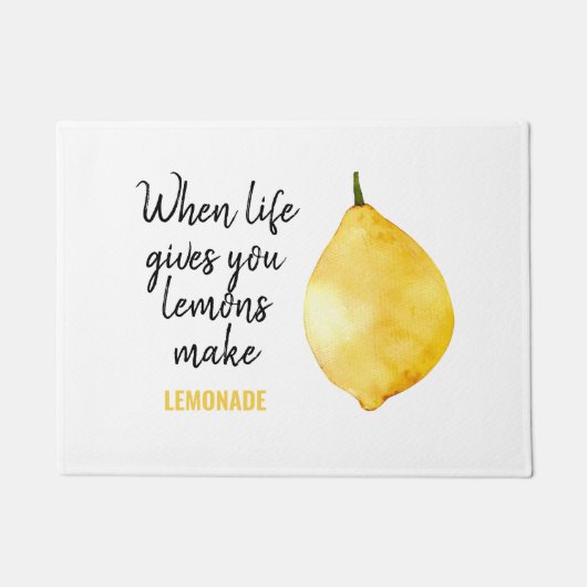 Modern Funny Lemon Yellow Zitat Fußmatte (Vorderseite)