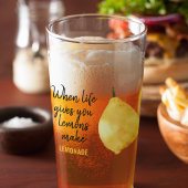 Modern Funny Lemon Yellow Zitat Glas