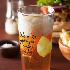 Modern Funny Lemon Yellow Zitat Glas