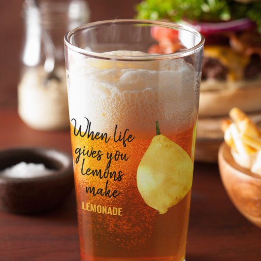 Modern Funny Lemon Yellow Zitat Glas