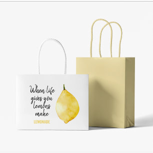 Modern Funny Lemon Yellow Zitat Große Geschenktüte