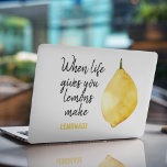 Modern Funny Lemon Yellow Zitat HP Laptop-Aufkleber<br><div class="desc">Modern Funny Lemon Yellow Zitat</div>